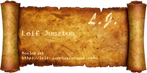 Leif Jusztus névjegykártya