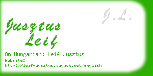 jusztus leif business card